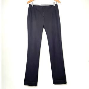 JOSEPH Designer Low Rise Navy Blue Straight Leg Trousers Women's Sz 38UK 6US